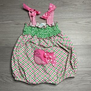 Boutique Peaches N Cream Bubble Romper Outfit/Set Toddler Girls Size 24 Months‎